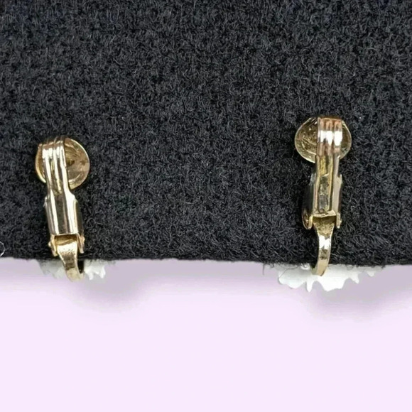 Vintage Celluloid Wedding Cake Earrings - Picture 3 of 4